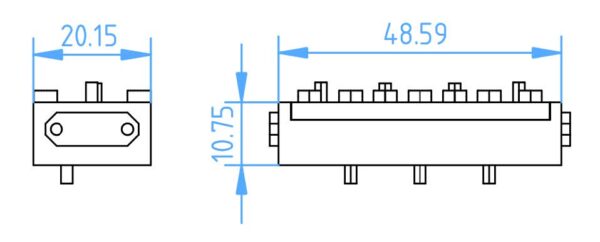 Mesure filtre passe bande combline 15.2 - 17.2 GHz hyperfréquences